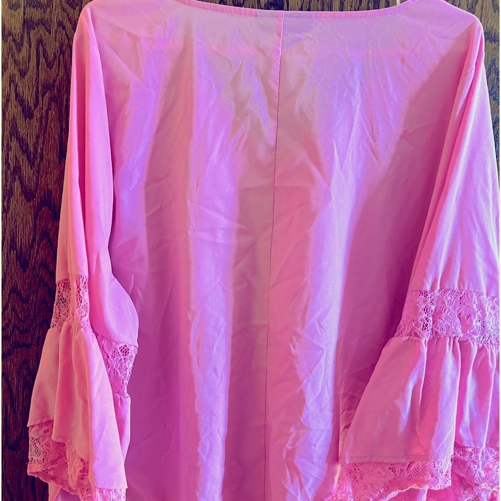 Lane Bryant silk pink blouse